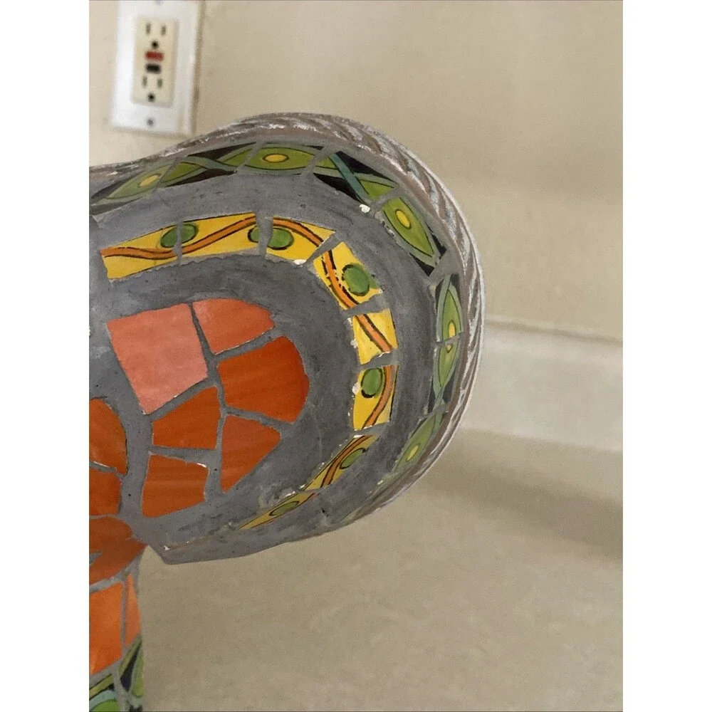 Vintage Handmade Mosaic Furniture Tile Rooster Chicken Figurine Decor